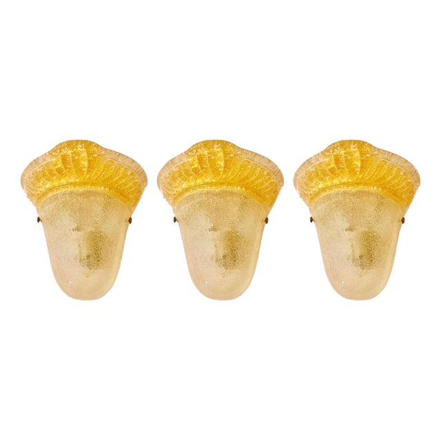 Murano Glass Wall Lights from La Murina, Italy, 1980s, Set of 3 For Sale