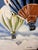 Cornflower Blue X- Large, Vintage Mid-Century Modern Lee Reynolds Hot Air Balloon and Cloud Scape Oil Painting For Sale - Image 8 of 11