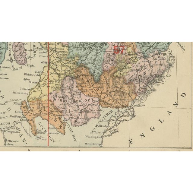 Antique Map of Scotland, 1885 For Sale - Image 10 of 11
