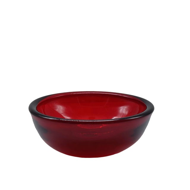 Midcentury Modern Ruby Red Murano Glass Bowl, 1970s For Sale - Image 7 of 7