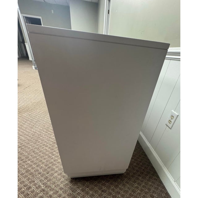 Kindel Furniture Facets 107" Credenza in Wisteria With Sea Glass Overlay For Sale In Greenville, SC - Image 6 of 9