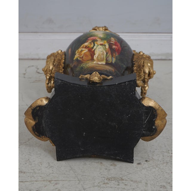 Pair of Louis XV Polychrome & Gilt Composite Baluster Urns For Sale - Image 18 of 18