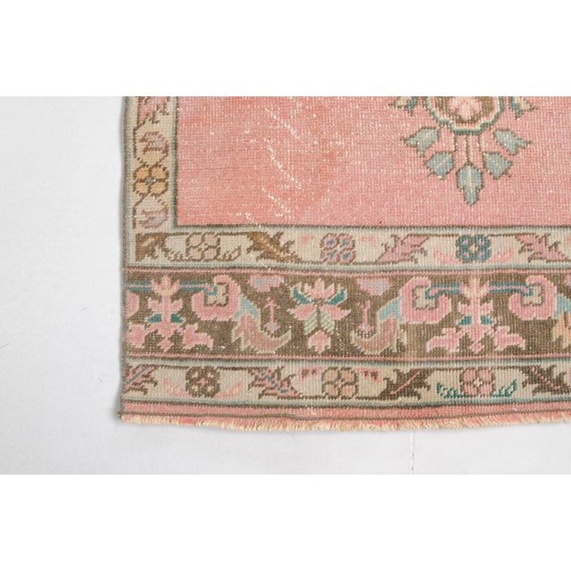 Low Pile Vintage Pink Runner For Sale - Image 6 of 10
