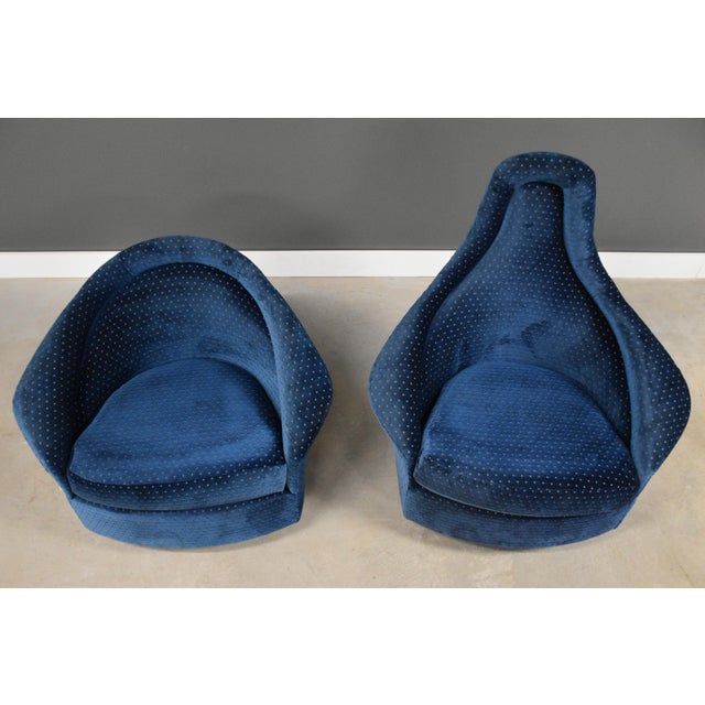 1960s Walnut Tilt Swivel Lounge Chairs by Adrian Pearsall - A Pair For Sale In Boston - Image 6 of 10