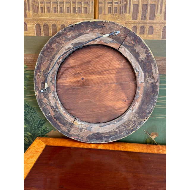 Gold 18th Century George III Giltwood Circular Mirror For Sale - Image 8 of 9