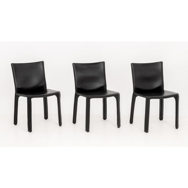 Cassina Set of Six Mario Bellini for Cassina "Cab 412" Side Chairs For Sale - Image 4 of 14