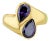 Teardrop Amethyst Bypass Ring 14k Yellow Gold, Size 6.5 For Sale