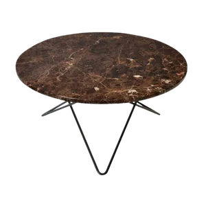 Brown Emperador Marble and Black Steel O Table by OxDenmarq