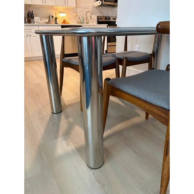 2020s Smoked Glass Dining Table For Sale - Image 5 of 6