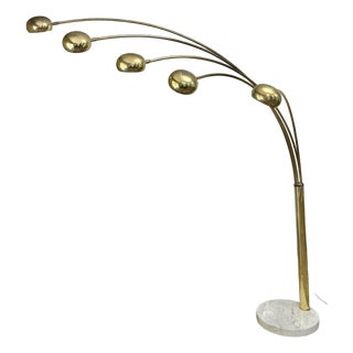 1960s Mid Century Modern 5-Arm Italian Arc Lamp by Harvey Guzzini For Sale