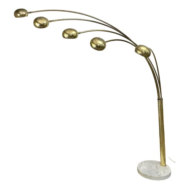 1960s Mid Century Modern 5-Arm Italian Arc Lamp by Harvey Guzzini For Sale