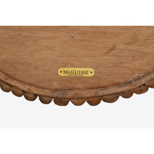 1970s McGuire Sculptural Rattan & Bamboo "Sheaf of Wheat" Oval Console Table For Sale - Image 12 of 12