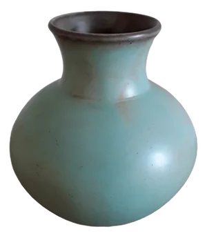 Vintage Turquoise Glazed Ceramic Vase, 1970s