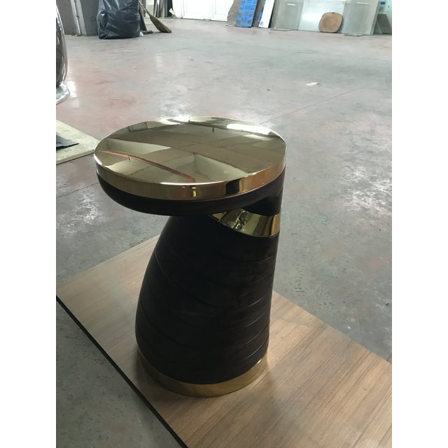 "Matita" Coffee Table With Bronze and Wood, Handcrafted, Bizimyer Furniture, Istanbul For Sale - Image 6 of 17