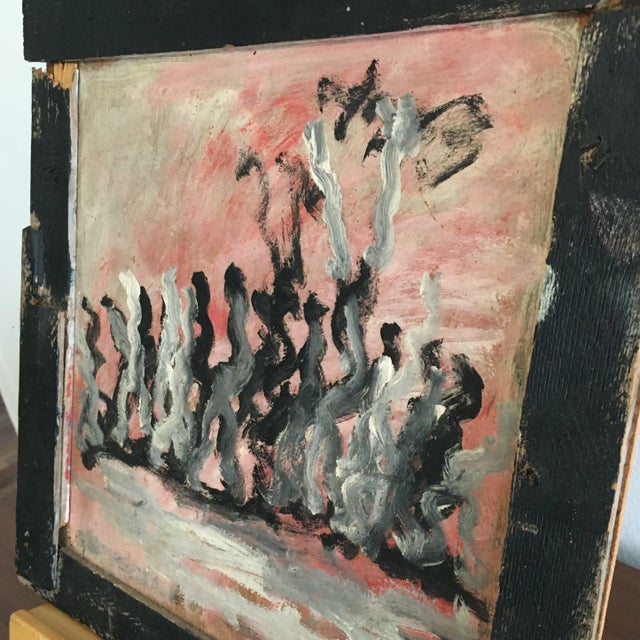 Purvis Young 1990's Abstract Figural Painting on Board and Handmade Frame For Sale - Image 10 of 12