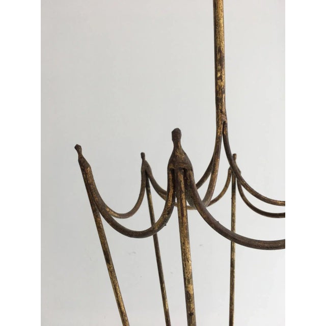 Gold Gilt Iron Umbrella Stand, circa 1940 For Sale - Image 11 of 13