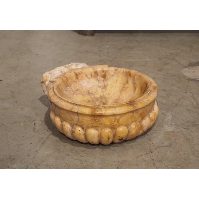 Circular Lobed Marble Font Basin From Italy For Sale - Image 13 of 13