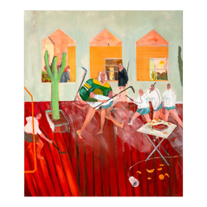 Grace Metzler Hockey Game Oil and Acrylic