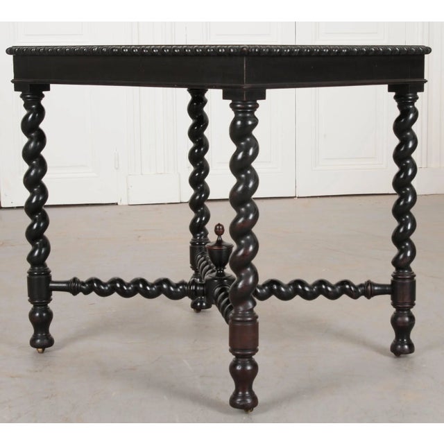 Ebony 19th Century Italian Ebonized Table With Scagliola Top For Sale - Image 8 of 11