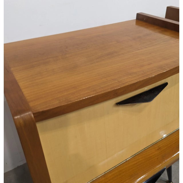 Pair of rockabilly nightstands, 1950s Large size. Compass legs. Excellent condition! L 50 / D 35 / H 61