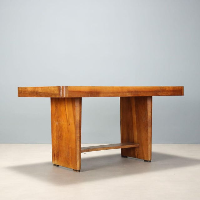 Vintage Italian Table in Walnut Veneer, 1940s For Sale - Image 9 of 10
