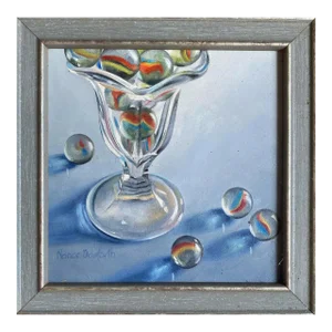 Marble Sundae Framed Super Realist Still Life Oil Painting by Nance Danforth