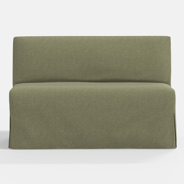 Cloth & Company Stoffer Home x Cloth & Company Lindy Dining Banquette Slipcover in Textured Linen Laurel For Sale - Image 4 of 6