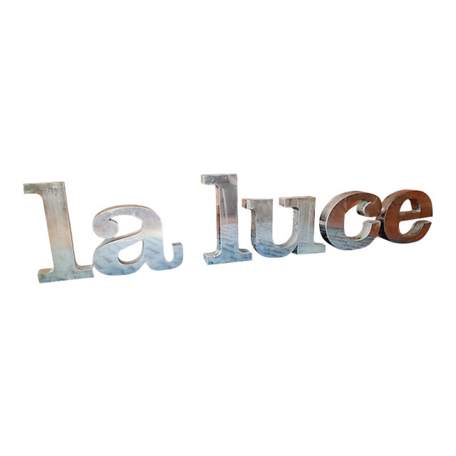 LA LUCE 3-D Aluminium Letters, Set of 6 For Sale