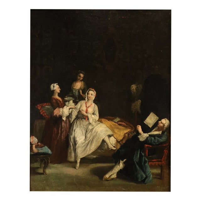 Pietro Longhi, The Awakening of the Lady, 18th Century, Oil Painting on Canvas, Framed For Sale