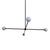 Metal Globe Chandelier 4, Black, 20.5in H, 3 Inch Glass Globes, by Research.Lighting, Modern, Minimal Hanging Light For Sale - Image 7 of 11