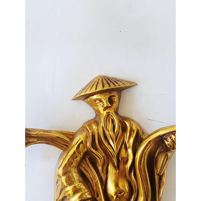 Vintage Chinoiserie Dore Bronze Wall Sconces-a Pair For Sale - Image 11 of 16