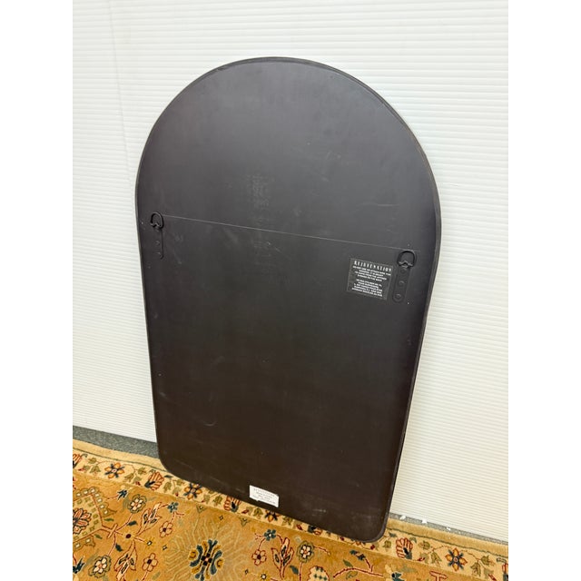 Rejuvenation Arched Metal Framed Mirror, Burnished Brass For Sale - Image 12 of 12