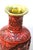 1980s Floral Cinnabar-Style MCM Asian Revival Style Molded Baluster Vase For Sale - Image 9 of 18
