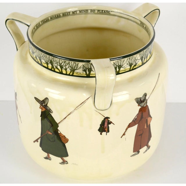 Figurative Royal Doulton Isaac Walton Series Ware Jardiniere by Charles Noke, Signed For Sale - Image 3 of 13