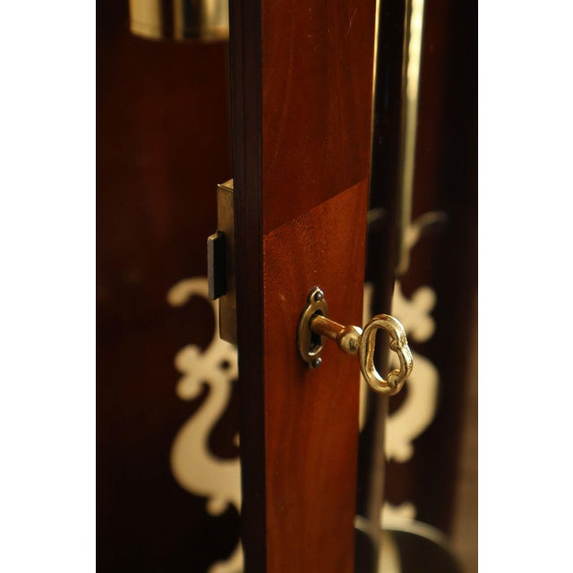 Late 20th Century Sligh Dorset Flame Mahogany Grandfather Clock For Sale - Image 5 of 18