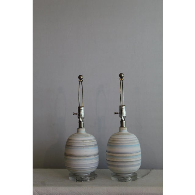 Petite Tue Poulson Style Table Lamps - a Pair For Sale In Miami - Image 6 of 11