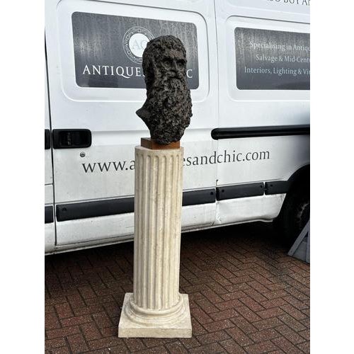 Large Bust on Corinthian Column Display Stand For Sale - Image 12 of 18