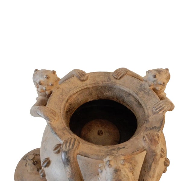 1980s Vintage Large African Ashanti Ghana Clay Vessel /Water Pot /Vase/ 24.5" H For Sale - Image 5 of 10