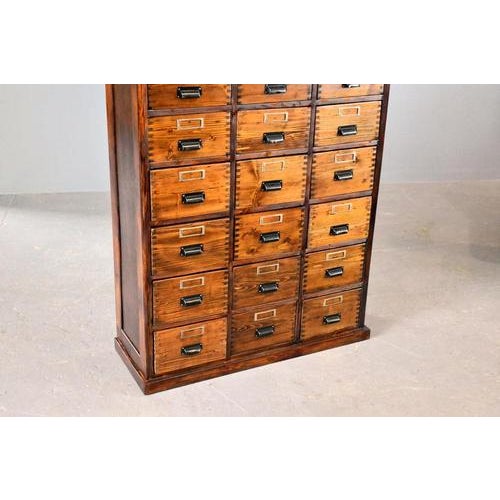 Bank of Pine Workshop Drawers, 1940s For Sale - Image 4 of 10