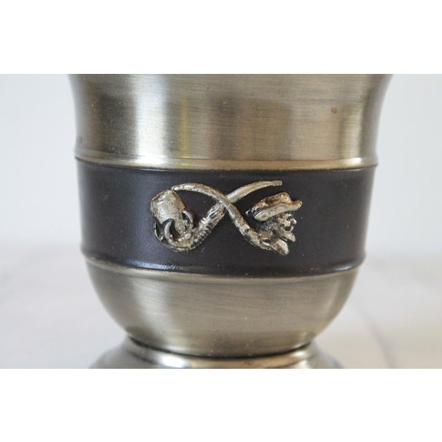 Mid 20th Century Vintage Leather & Pewter Humidor For Sale - Image 5 of 14