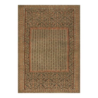 Fantastic Oyster Gray Color With Geometric and Floral Design Antique Persian Senneh Kilim Rug For Sale