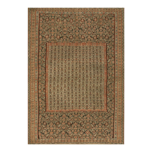 Fantastic Oyster Gray Color With Geometric and Floral Design Antique Persian Senneh Kilim Rug