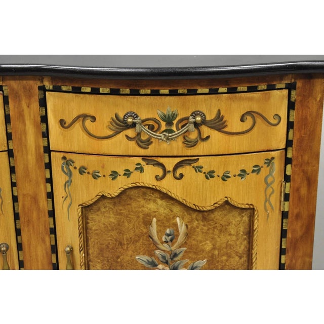 Contemporary French Country Style Marble Top Painted Server Console Cabinet For Sale In Philadelphia - Image 6 of 15