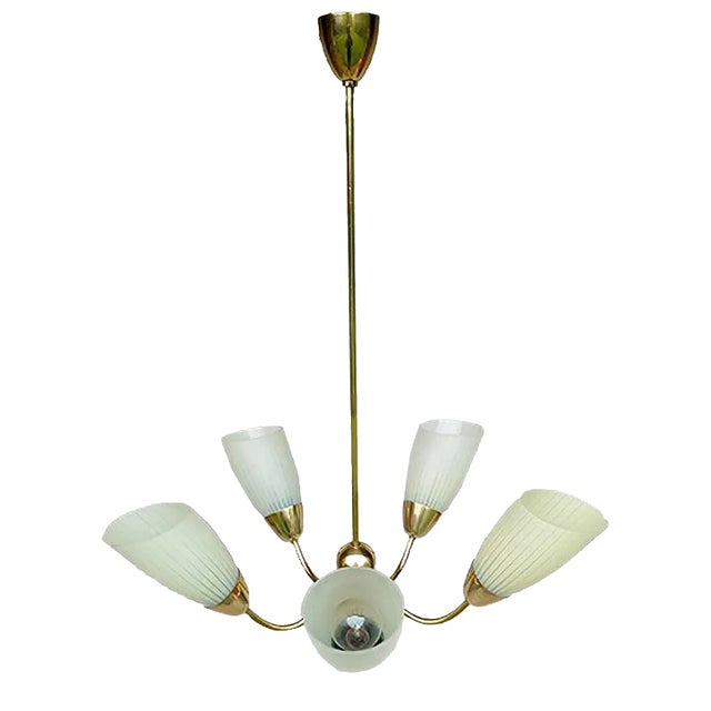 Mid-Century Modern Aluminum Chandelier, 1960s For Sale