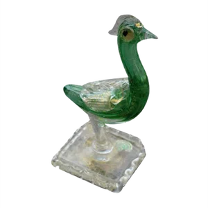 Green and Gold Murano Glass Flamingo from Seguso, 1940s