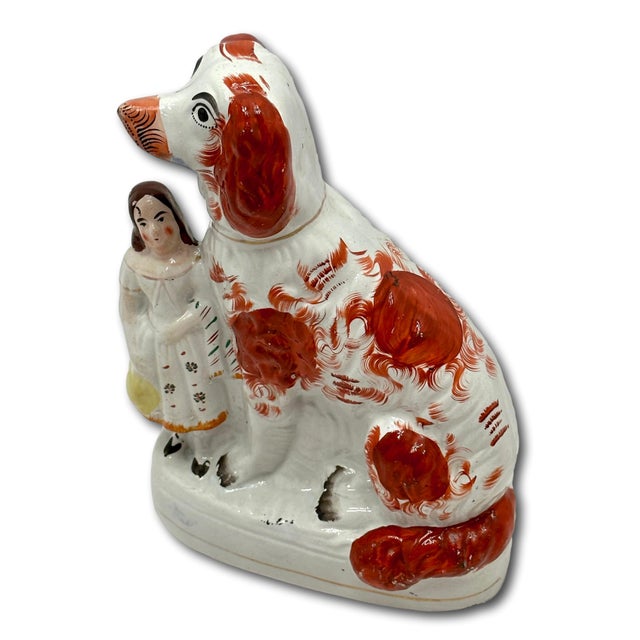 A Very Unusual Pair of Large Size Antique English Staffordshire Pottery Dog Figures - Circa Mid 19th Century For Sale - Image 10 of 18