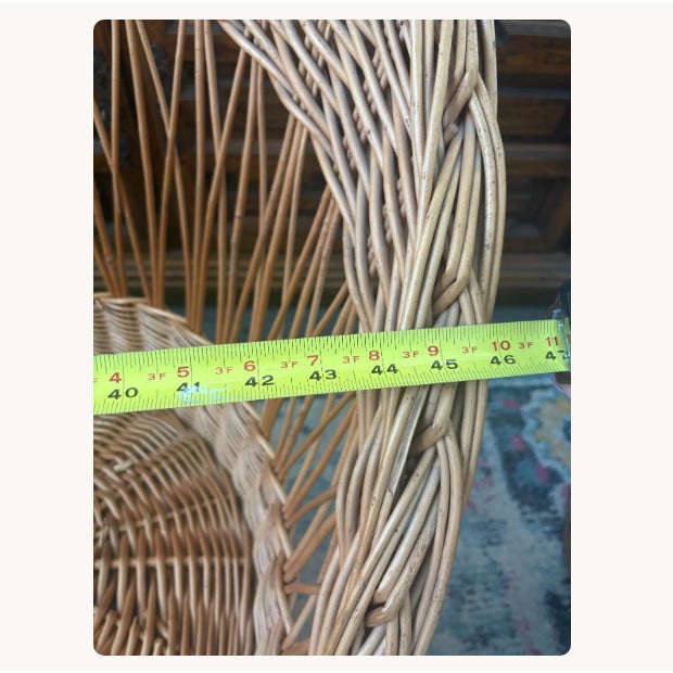 1970s Wicker Coastal Boho Chic Settee Loveseat For Sale - Image 14 of 15