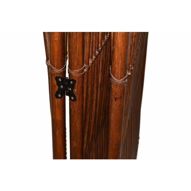 Mid-Century Modern Tall Solid Bamboo Wood Room Divider Screen Partition Italy For Sale - Image 10 of 13