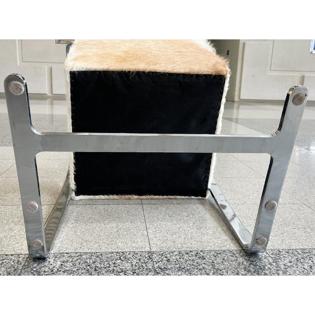 Bauhaus Style Cantilevered Steel Chairs in Pony Skin - A Pair For Sale - Image 15 of 15