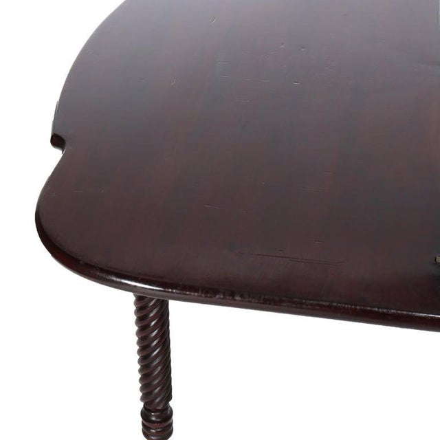 Wood Antique Sheraton Mahogany Game Table With Rope Carved Legs Unsigned For Sale - Image 7 of 15
